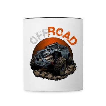 Véhicule tout terrain - Mug contrasté - blanc/noir - Devant