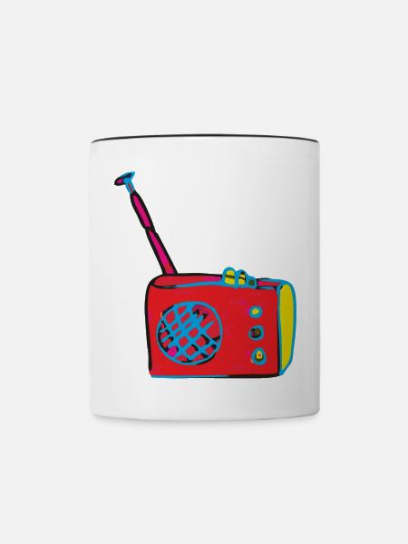 radio kunst - Tasse zweifarbig - Weiß/Schwarz
