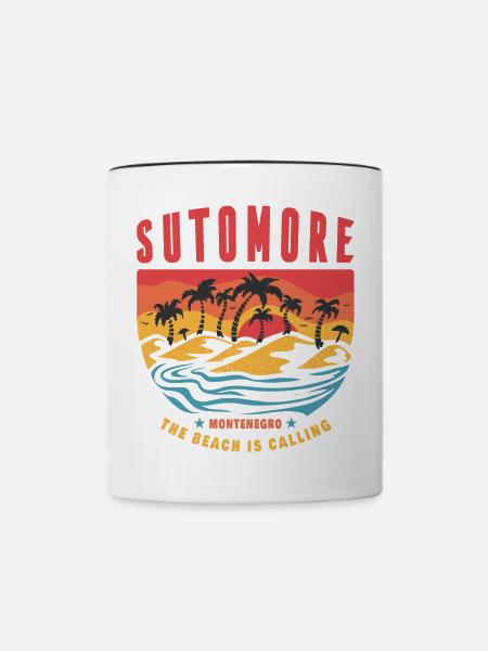 Sutomore Montenegro Strand Design - Tasse zweifarbig - Weiß/Schwarz