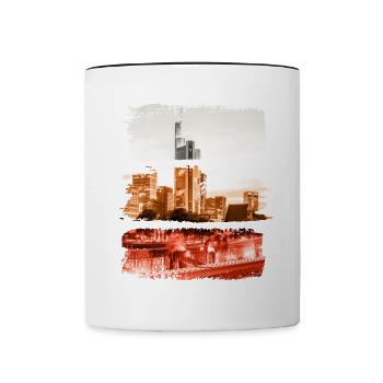 Frankfurt Vintage Retro Germany City Skyline - Contrasting Mug - white/black - Front