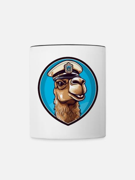 Kamel Polizei - Tasse zweifarbig - Weiß/Schwarz