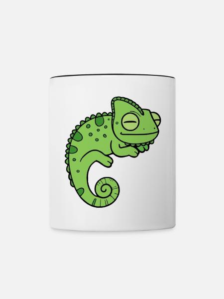 Chamäleon - Tasse zweifarbig - Weiß/Schwarz