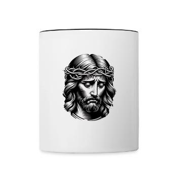 Jesus - Believe: Strong faith design - Contrasting Mug - white/black - Front