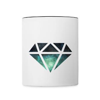 Diamant Edelstein Edelsteine - Tasse zweifarbig - Weiß/Schwarz - Vorne