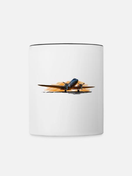 DC-3 - Tasse zweifarbig - Weiß/Schwarz