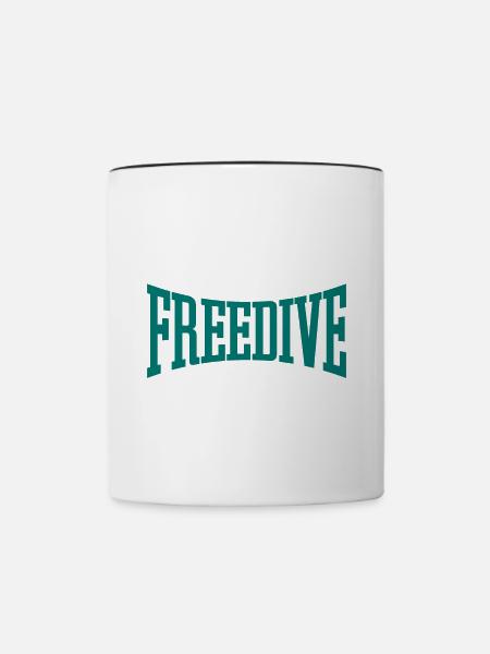 Freedive - Geschenk für Freitaucher - Apnoe-Freitauchen - Tasse zweifarbig - Weiß/Schwarz