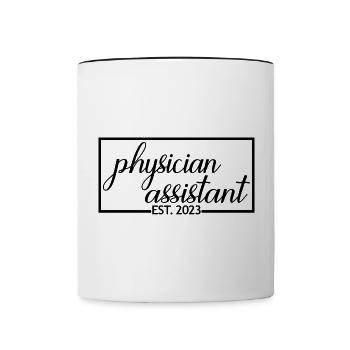 Adjoint au médecin Est. 2023 Cadeau de fin d’études - Mug contrasté - blanc/noir - Devant