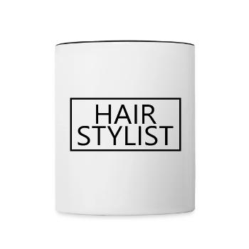 Coiffeur fier Diplômé Cadeau de coiffeur - Mug contrasté - blanc/noir - Devant