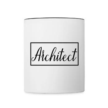 Architekt Stolzer diplomierter Architekturstudent - Tasse zweifarbig - Weiß/Schwarz - Vorne