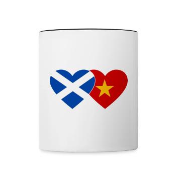 Schottland Vietnam Flagge Herz - Tasse zweifarbig - Weiß/Schwarz - Vorne
