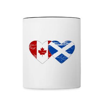 Canada Scotland Flag Heart Used - Contrasting Mug - white/black - Front