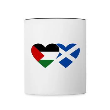 Palestine Ecosse drapeau coeur - Mug contrasté - blanc/noir - Devant