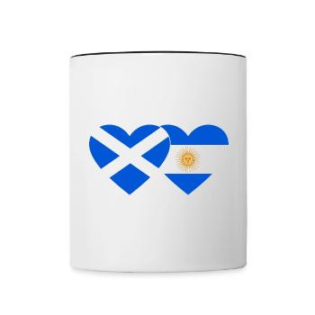 Ecosse Argentine Drapeau Coeur - Mug contrasté - blanc/noir - Devant
