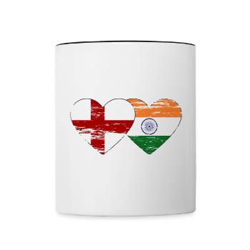 England India flag used - Contrasting Mug - white/black - Front