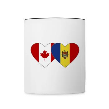 Kanada Moldau Flagge Herz - Tasse zweifarbig - Weiß/Schwarz - Vorne