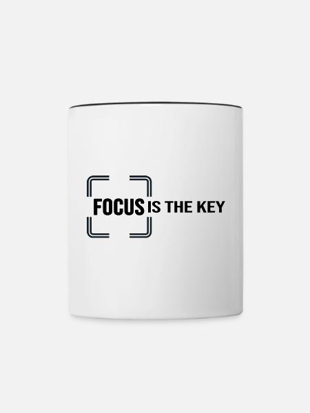 fotograf fotografieren focus objektiv - Tasse zweifarbig - Weiß/Schwarz