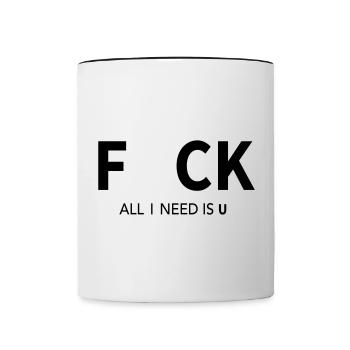 F*CK - Tasse zweifarbig - Weiß/Schwarz - Vorne