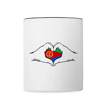 Eritrea Heart Shape - Contrasting Mug - white/black - Front