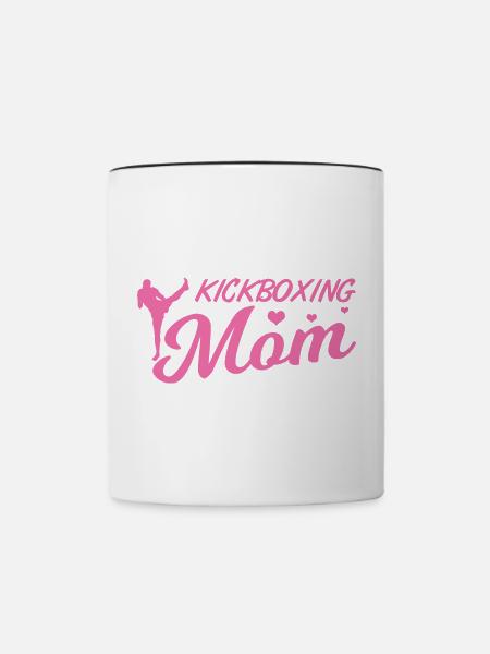 Kickboxing Mom - Tasse zweifarbig - Weiß/Schwarz