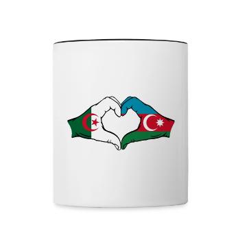 Algérie AzerbaïdjanForme de coeur avec les mains - Mug contrasté - blanc/noir - Devant