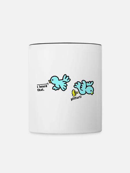 when birds fart - Tasse zweifarbig - Weiß/Schwarz