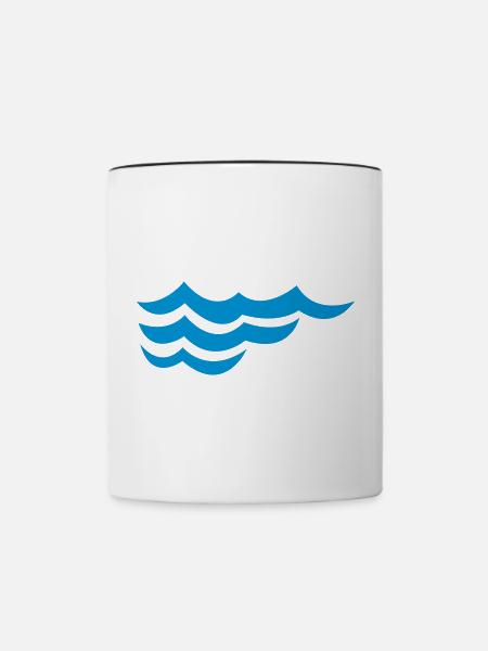 Meereswellen - Tasse zweifarbig - Weiß/Schwarz