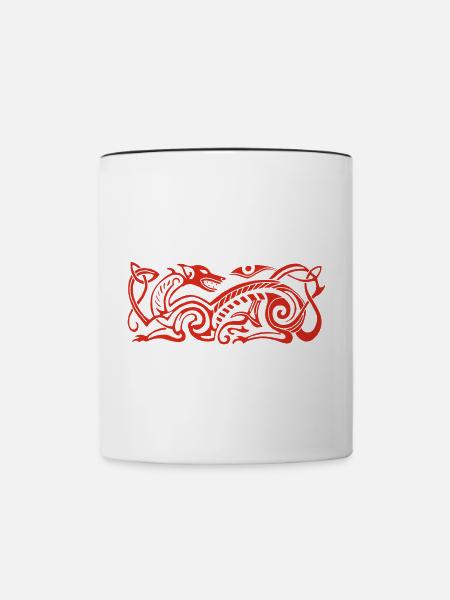 Keltischer Jagdhund (rot) - Tasse zweifarbig - Weiß/Schwarz