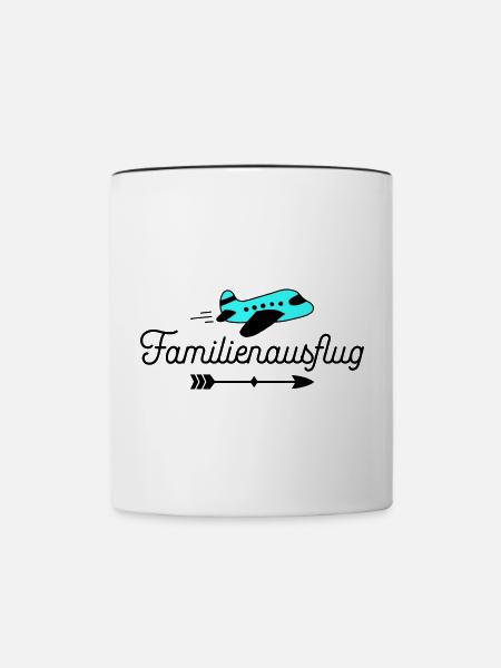 Familienausflug - Tasse zweifarbig - Weiß/Schwarz