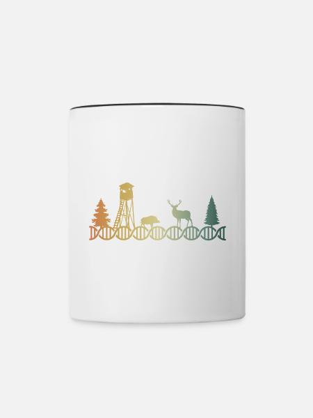 Hochsitz Jäger Jagen DNA - Tasse zweifarbig - Weiß/Schwarz