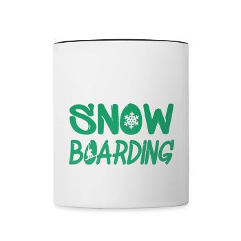 snowboarden - Tasse zweifarbig - Weiß/Schwarz - Vorne