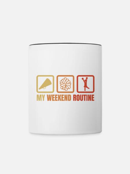 Cheerleaderin Wochenendroutine - Tasse zweifarbig - Weiß/Schwarz