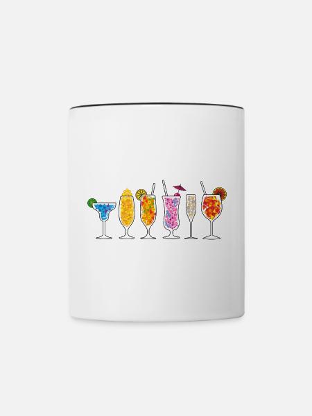 Sommer Getränke - Tasse zweifarbig - Weiß/Schwarz