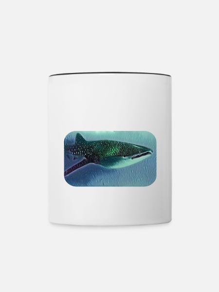 Walhai whale shark - Tasse zweifarbig - Weiß/Schwarz