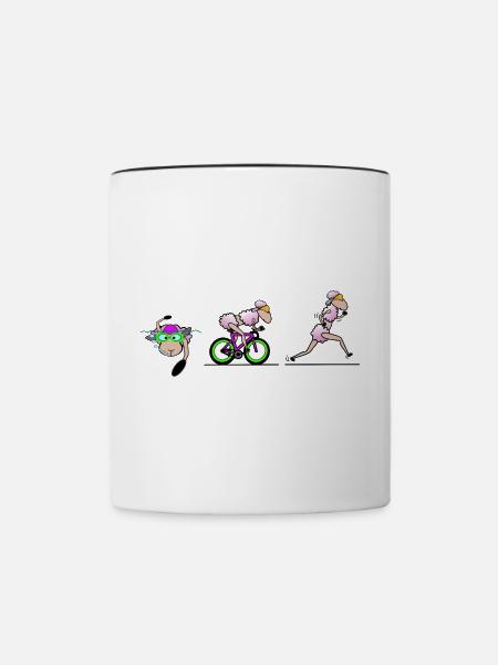 Triathletin Schaf - Tasse zweifarbig - Weiß/Schwarz