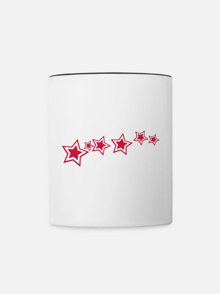 Sterne, Star - Tasse zweifarbig - Weiß/Schwarz