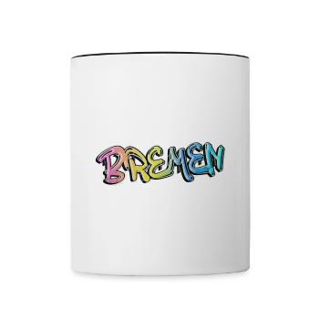 Bremen Deutschland Stadt Graffiti Spray Sprayer - Tasse zweifarbig - Weiß/Schwarz - Vorne