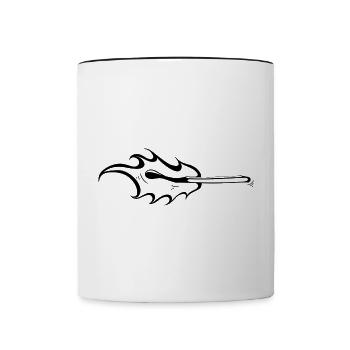 Streichholz - Tasse zweifarbig - Weiß/Schwarz - Vorne