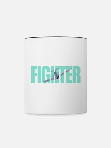 Fighter Spitfire - Tasse zweifarbig - Weiß/Schwarz