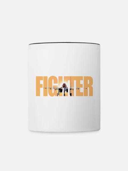 Fighter Su-30SM - Tasse zweifarbig - Weiß/Schwarz