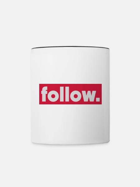 follow - Tasse zweifarbig - Weiß/Schwarz