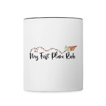 Mon premier trajet en avion 30 - Mug contrasté - blanc/noir - Devant
