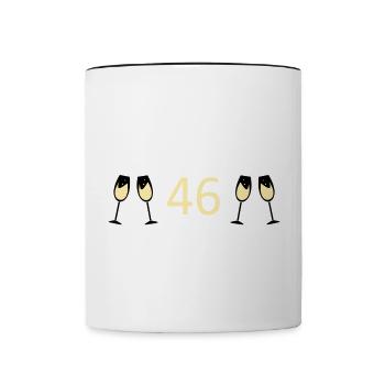 46e anniversaire 46 ans 46 ans numéro 46 - Mug contrasté - blanc/noir - Devant