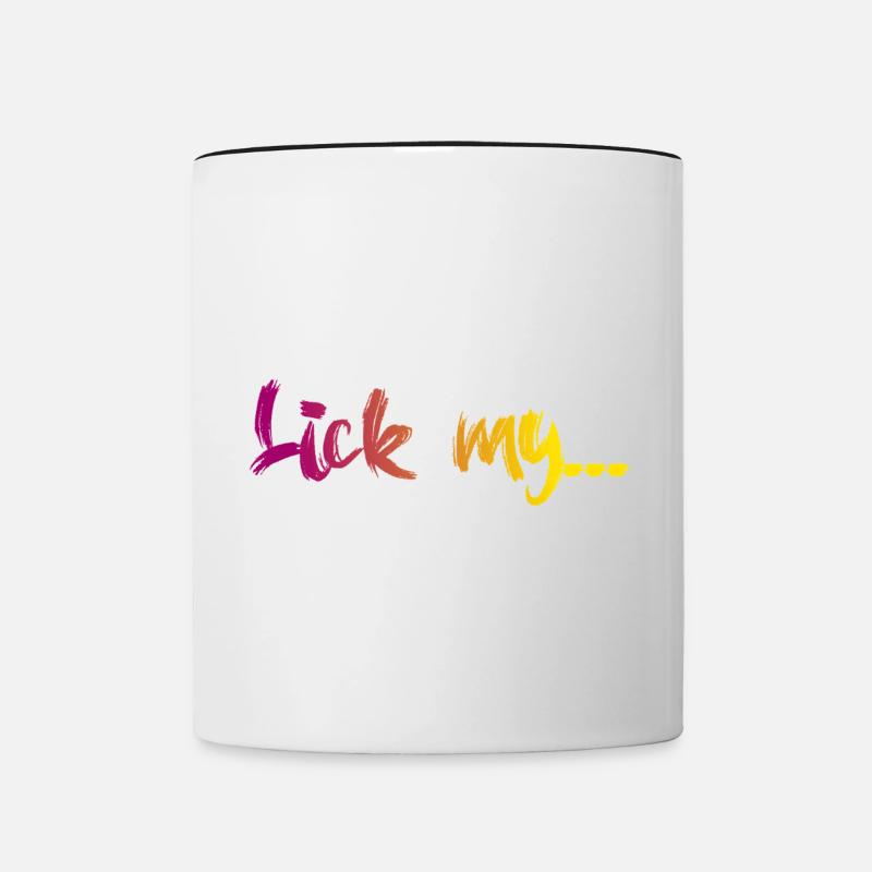Lèche mon - Mug contrasté - blanc/noir