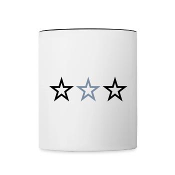 3 ÉTOILES - Mug contrasté - blanc/noir - Devant