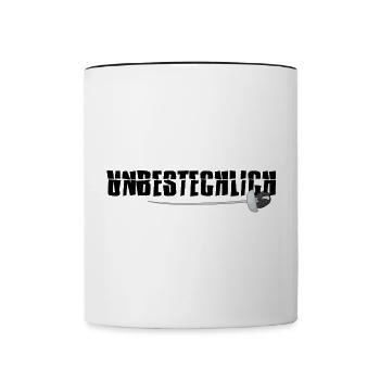 fechter unbestechlich fechter florett - Tasse zweifarbig - Weiß/Schwarz - Vorne