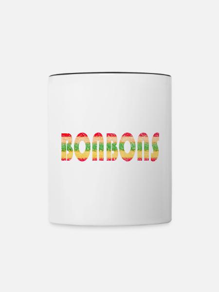 Süßigkeiten - Tasse zweifarbig - Weiß/Schwarz