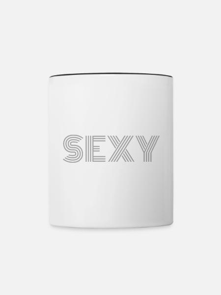 Sexy - Tasse zweifarbig - Weiß/Schwarz