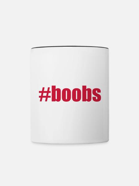 #boobs - Tasse zweifarbig - Weiß/Schwarz