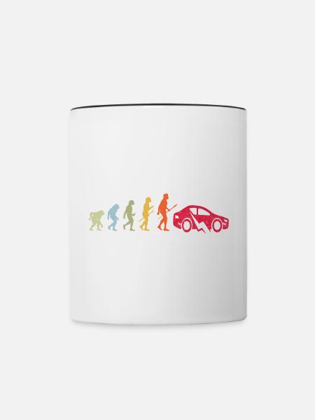 E-Auto Elektroauto Evolution - Tasse zweifarbig - Weiß/Schwarz