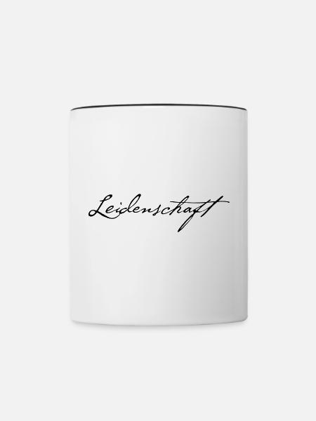 Leidenschaft - Tasse zweifarbig - Weiß/Schwarz
